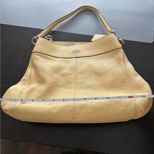 Coach Yellow Pebbled Leather Shoulder Bag
